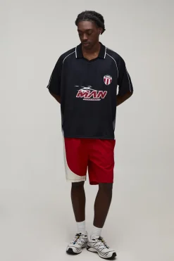 Short En Nylon Mi-long À Panneaux Incurvés Coupe Décontractée