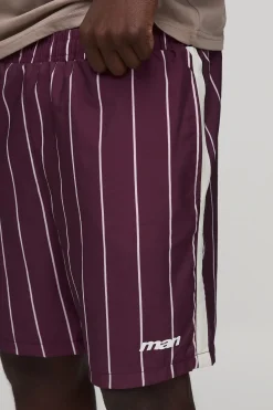 Short En Nylon À Rayures Coupe Décontractée Longueur Courte