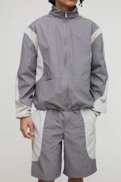 boohooMAN Short en nylon à taille élastiquée, coupe décontractée, blocs de couleur<Homme Shorts