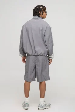 boohooMAN Short en nylon à taille élastiquée, coupe décontractée, blocs de couleur<Homme Shorts