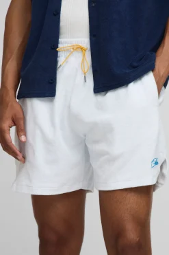 Short en éponge brodé, coupe boxy pour homme