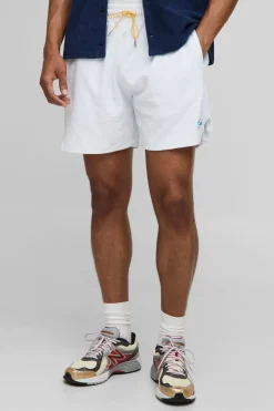 Short en éponge brodé, coupe boxy pour homme
