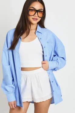 boohoo Short En Popeline Avec Finitions En Broderie Anglaise<Femme Shorts