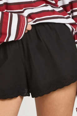 Short En Popeline Avec Finitions Broderie Anglaise