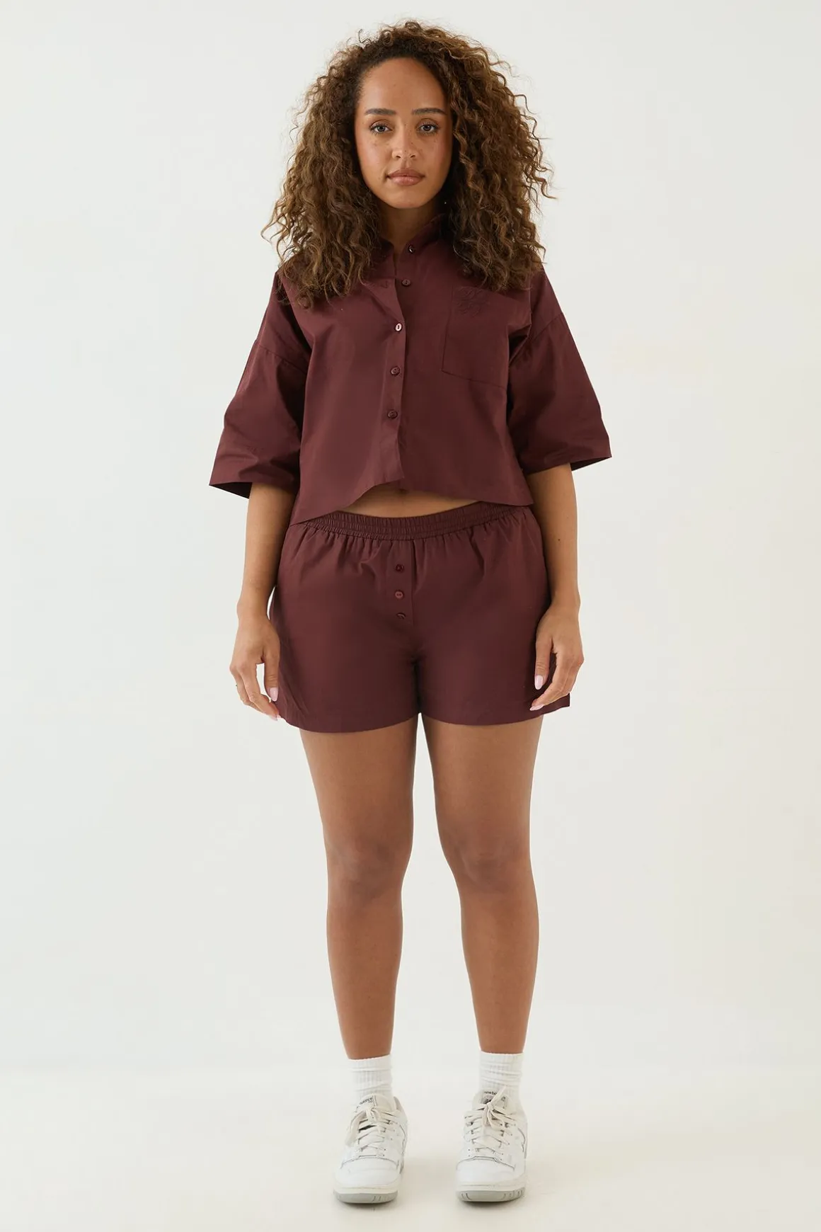 Short En Popeline À Boutons Henley Dsgn Studio