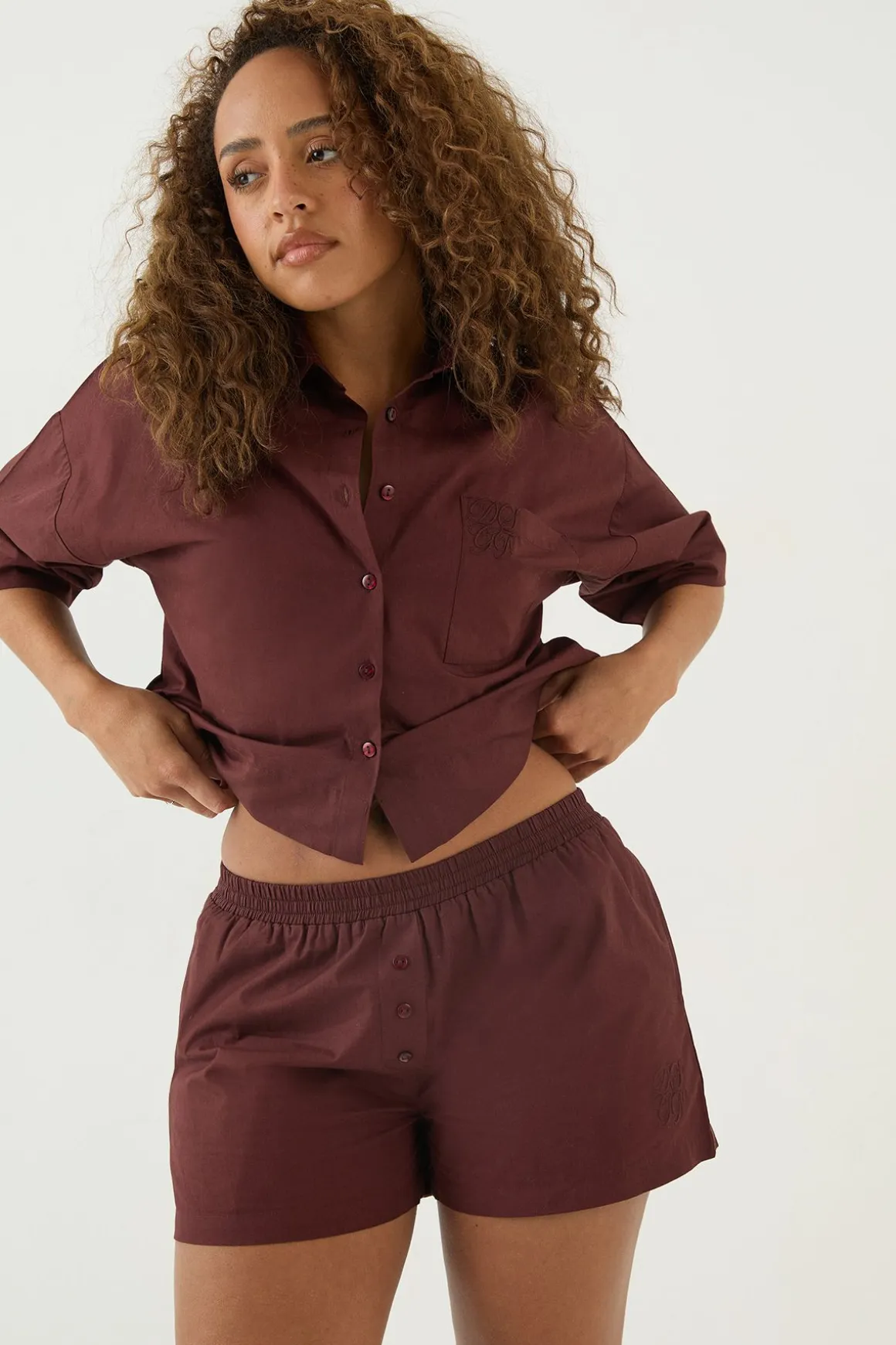 Short En Popeline À Boutons Henley Dsgn Studio