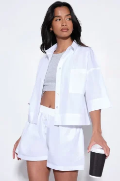 Short En Popeline À Boutons Henley Dsgn Studio