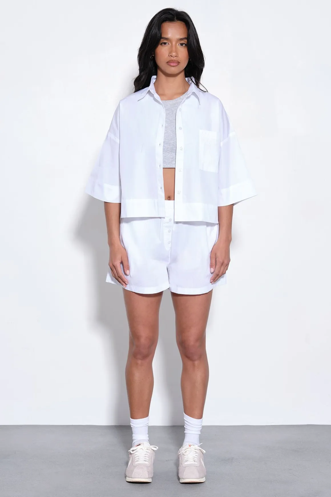 Short En Popeline À Boutons Henley Dsgn Studio
