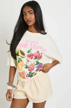 Short En Popeline À Finition Broderie Anglaise