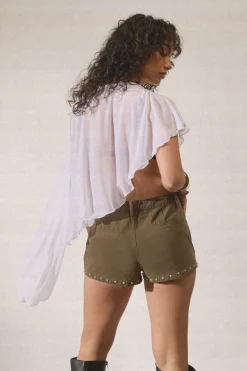 Short En Sergé À Clous