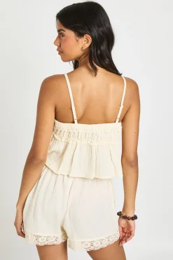 boohoo Short En Étamine De Coton Avec Bordure Au Crochet<Femme Looks Preppy|Shorts
