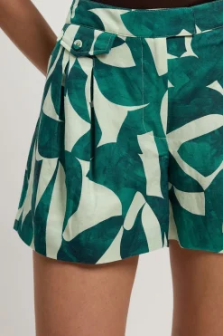 KarenMillen Short En Viscose Lin À Imprimé Géométrique Avec Détail De Poches Tissées<Femme Shorts|Ensembles