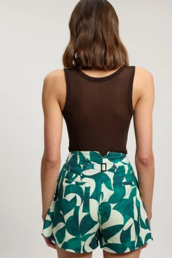 KarenMillen Short En Viscose Lin À Imprimé Géométrique Avec Détail De Poches Tissées<Femme Shorts|Ensembles