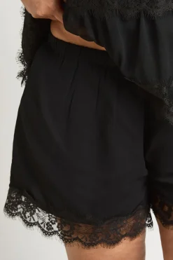 Short Fluide En Mousseline Grande Taille Avec Ourlet En Dentelle