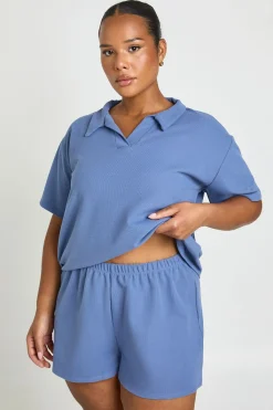 boohoo Short Gaufré Grande Taille<Femme Shorts