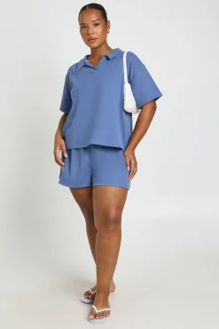 boohoo Short Gaufré Grande Taille<Femme Shorts