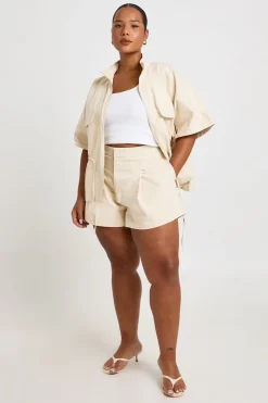 Short Grande Taille En Sergé De Coton