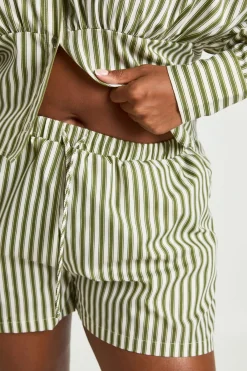 boohoo Short Grande Taille À Rayures Avec Cordon De Serrage<Femme Shorts