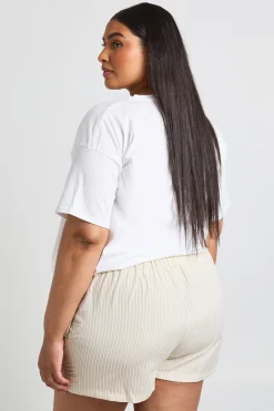 boohoo Short Grande Taille À Taille Cordon Contrastant<Femme Shorts