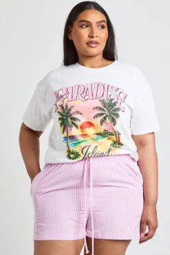Short Grande Taille À Taille Coulissée Avec Détails Contrastés