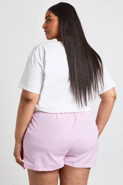 Short Grande Taille À Taille Coulissée Avec Détails Contrastés