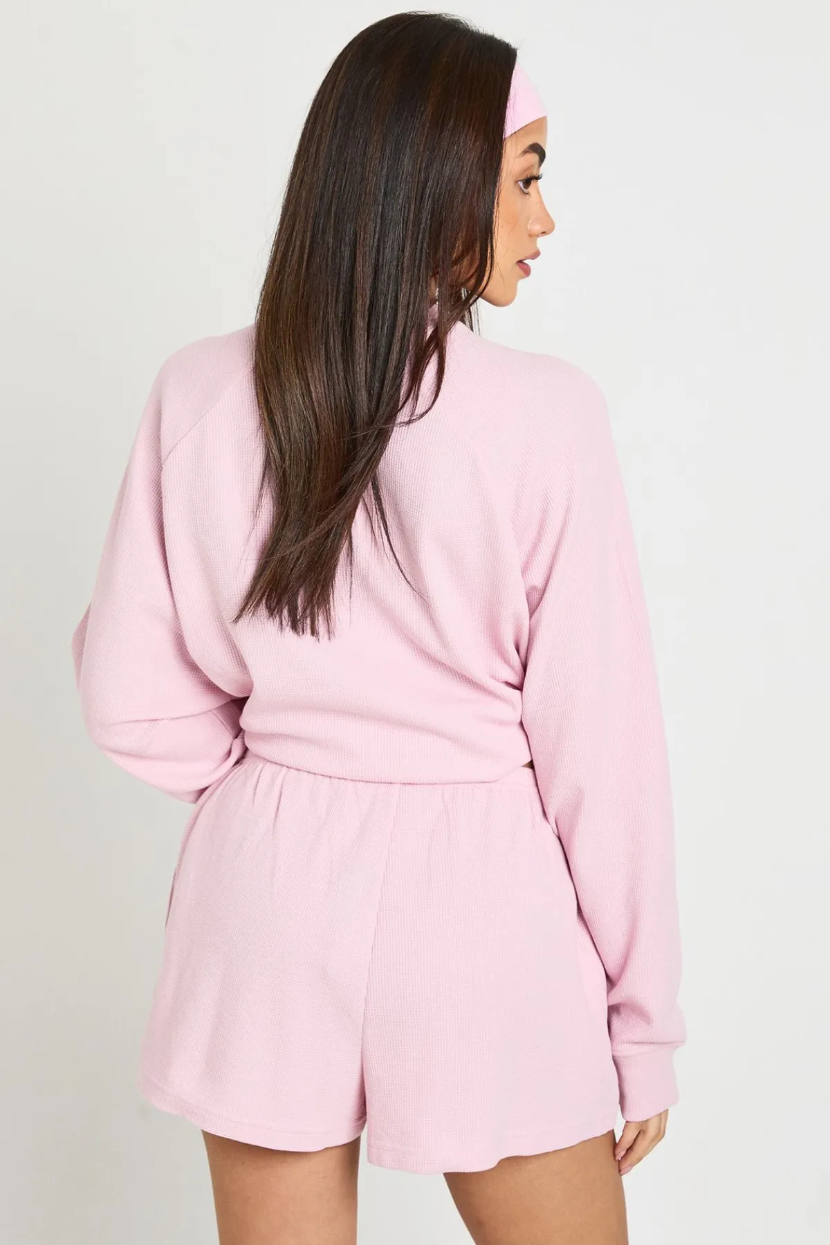 boohoo Short Henley En Tissu Gaufré<Femme Shorts