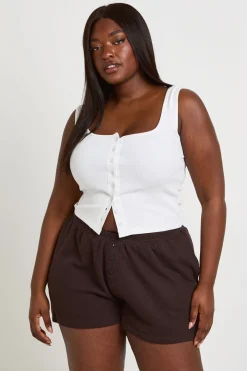 Short Henley Gaufré Grande Taille