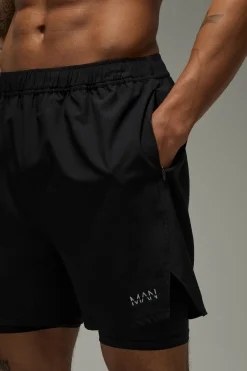 Short Homme Actif 2 En 1 En Ripstop Extensible Tissé