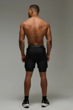 boohooMAN Short Homme Actif Gym 5inch 2-en-1 Coupe Régulière<Homme Shorts|Shorts
