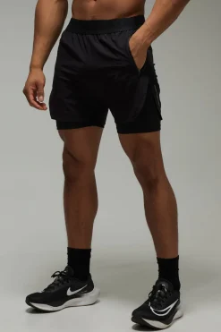 boohooMAN Short Homme Active Extreme Split 3 pouces 2-en-1 Regular Fit<Homme Tout Afficher|Shorts