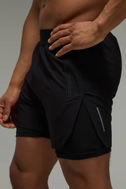 boohooMAN Short Homme Active Extreme Split 3 pouces 2-en-1 Regular Fit<Homme Tout Afficher|Shorts
