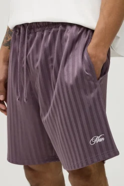 boohooMAN Short Homme Rayé Coupe Regular Avec Inscription<Homme Shorts