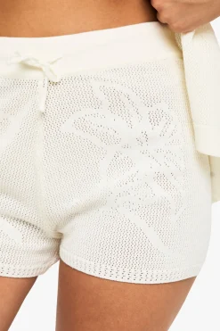 boohoo Short à imprimé floral en maille, tricoté au crochet<Femme Pulls Et Gilets|Toutes Les Mailles