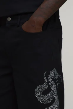 boohooMAN Short Long Décontracté Avec Synthétique En Strass<Homme Shorts|Tout Afficher