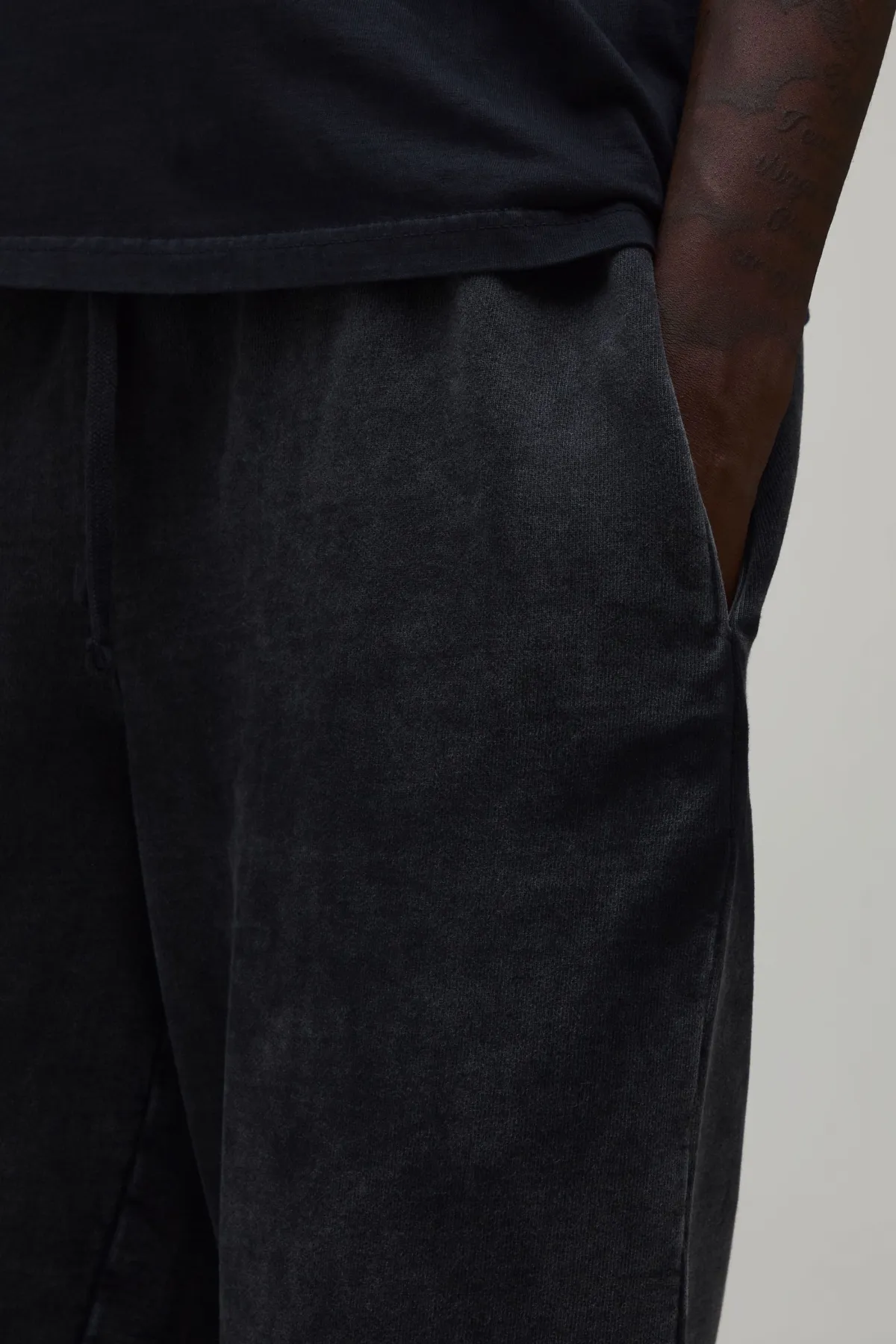 boohooMAN Short Long En Jersey Lavé Épais Coupe Bermuda<Homme Shorts