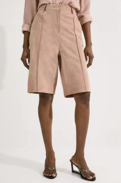 KarenMillen Short longline ajusté en suède<Femme Tailleurs|Shorts