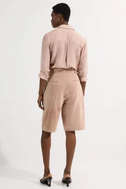 KarenMillen Short longline ajusté en suède<Femme Tailleurs|Shorts