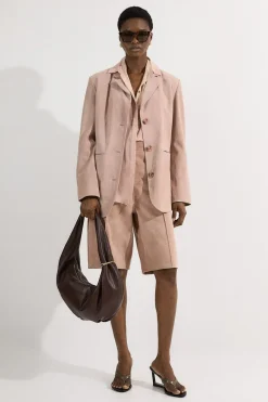 KarenMillen Short longline ajusté en suède<Femme Tailleurs|Shorts