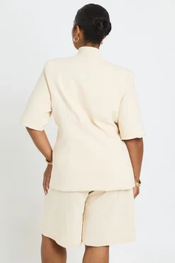 boohoo Short Long Tailleur En Lin Grande Taille<Femme Tailleurs|Shorts