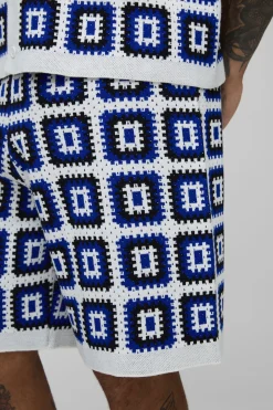 Short Long Tricot Crochet Décontracté en Blanc