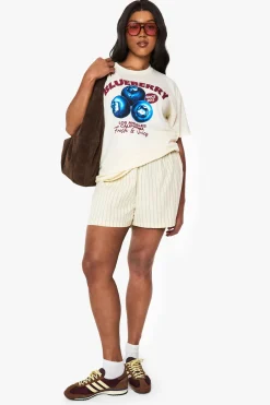 Short look lin rayé Plus