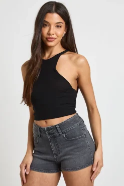 Short Micro En Denim Taille Basse