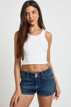 Short Micro En Denim Taille Basse