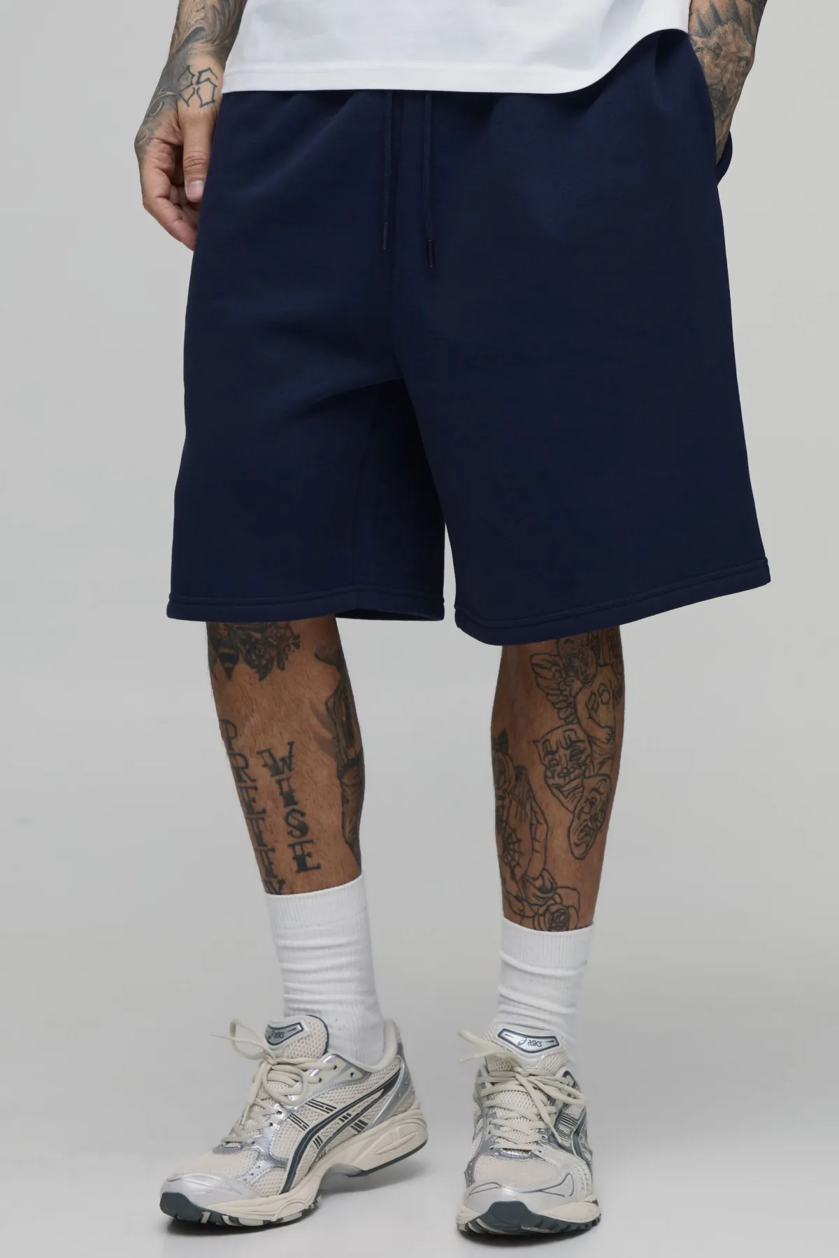 boohooMAN Short Mi-long Baggy À Entrejambe Bas Pour Homme Grand<Homme Tout Afficher|Shorts Tall