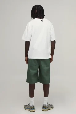 boohooMAN Short Mi-long Coupe Décontractée Imprimé Fil Barbelé<Homme Shorts|Tout Afficher