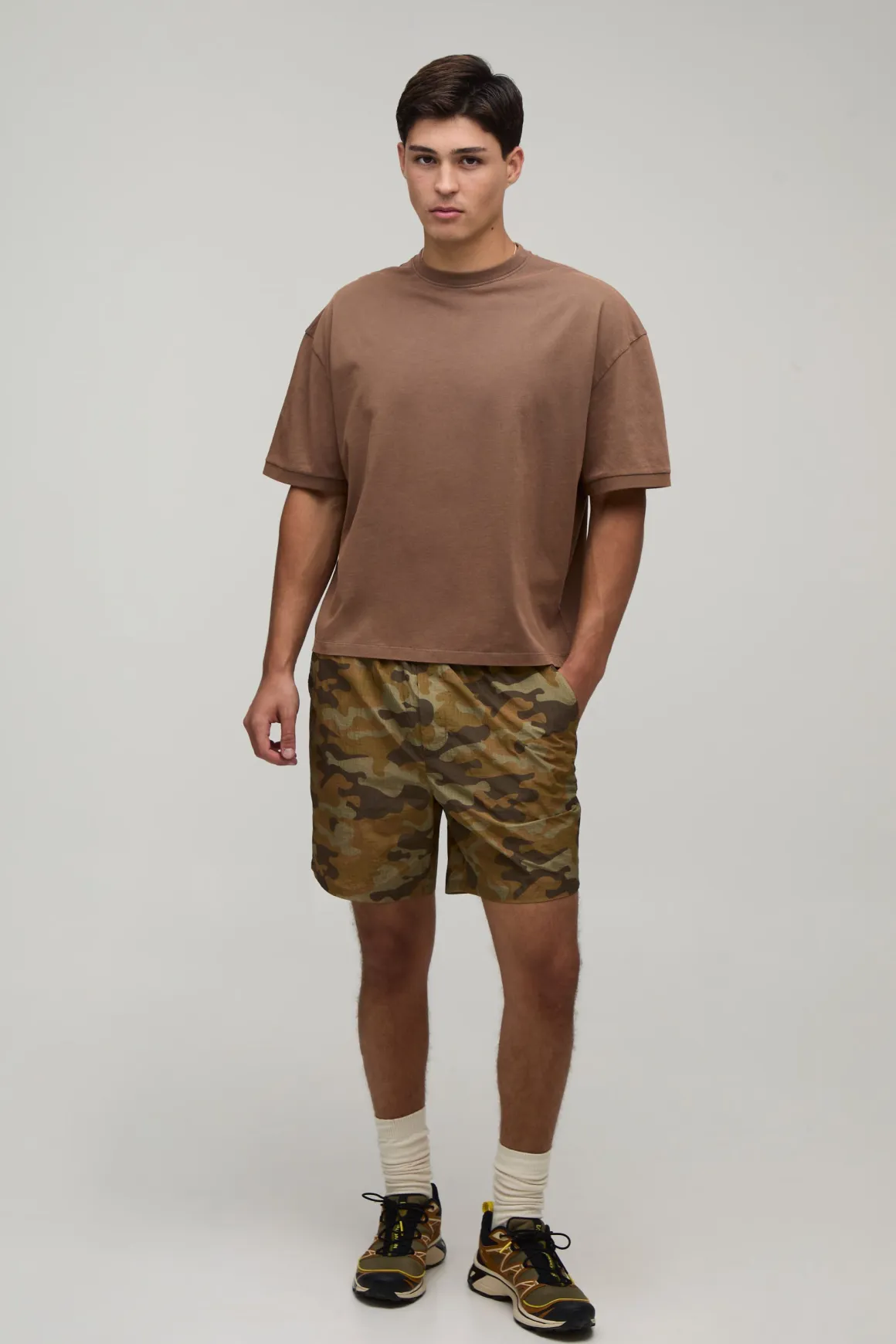 Short Mi-long Décontracté En Ripstop Camouflage