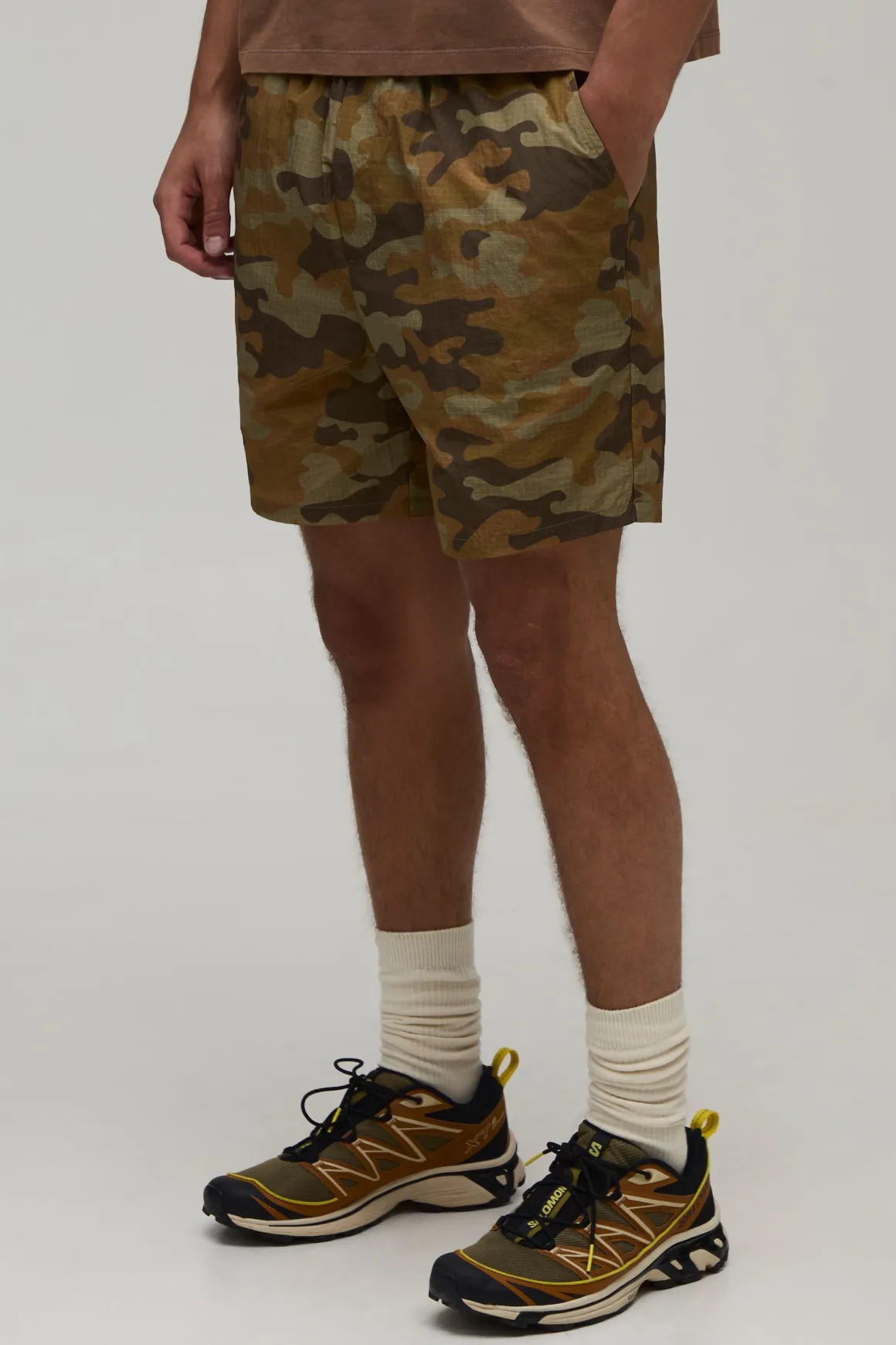Short Mi-long Décontracté En Ripstop Camouflage