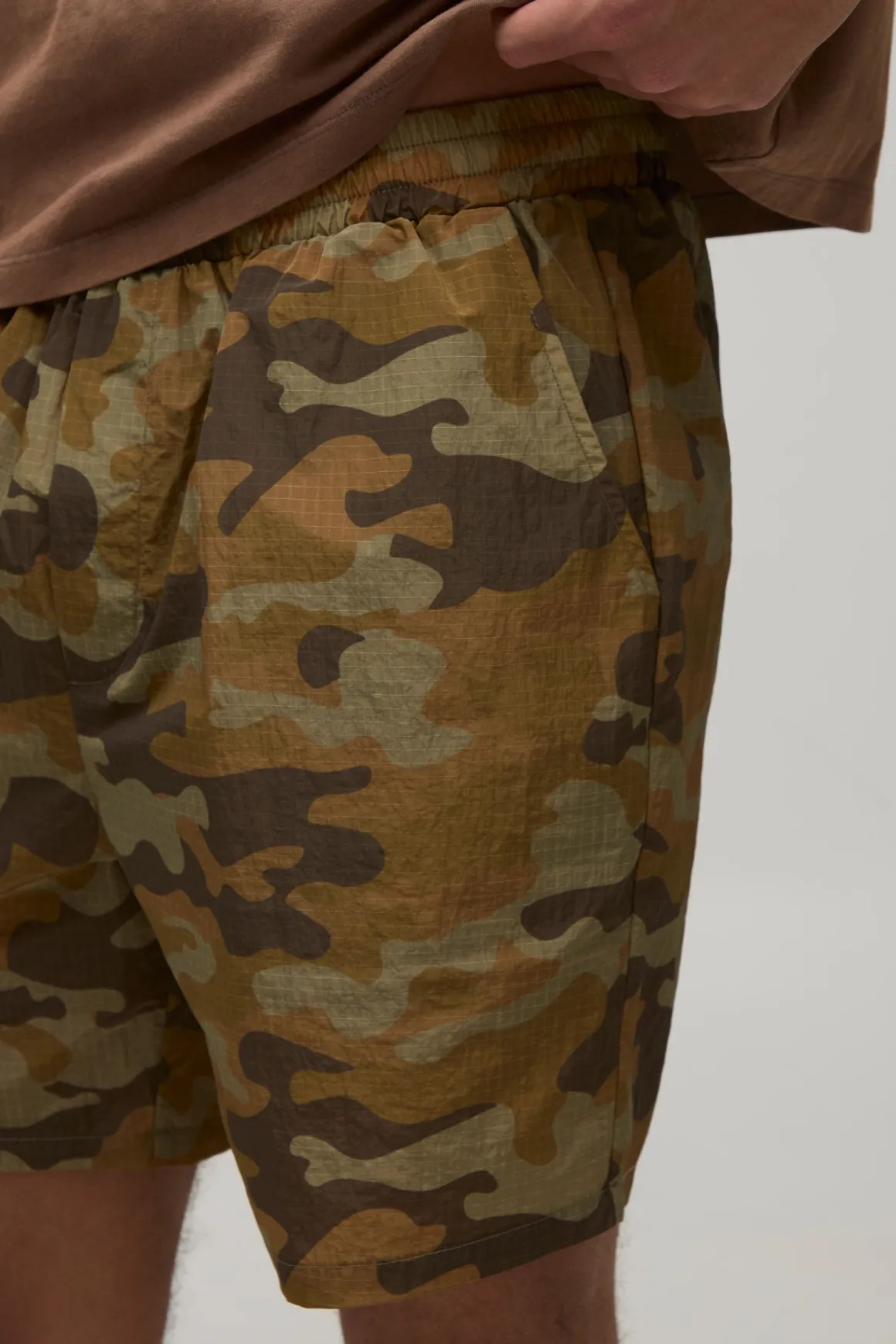 Short Mi-long Décontracté En Ripstop Camouflage