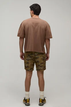 Short Mi-long Décontracté En Ripstop Camouflage