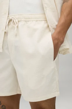 Short Mi-long En Mélange De Lin Coupe Décontractée
